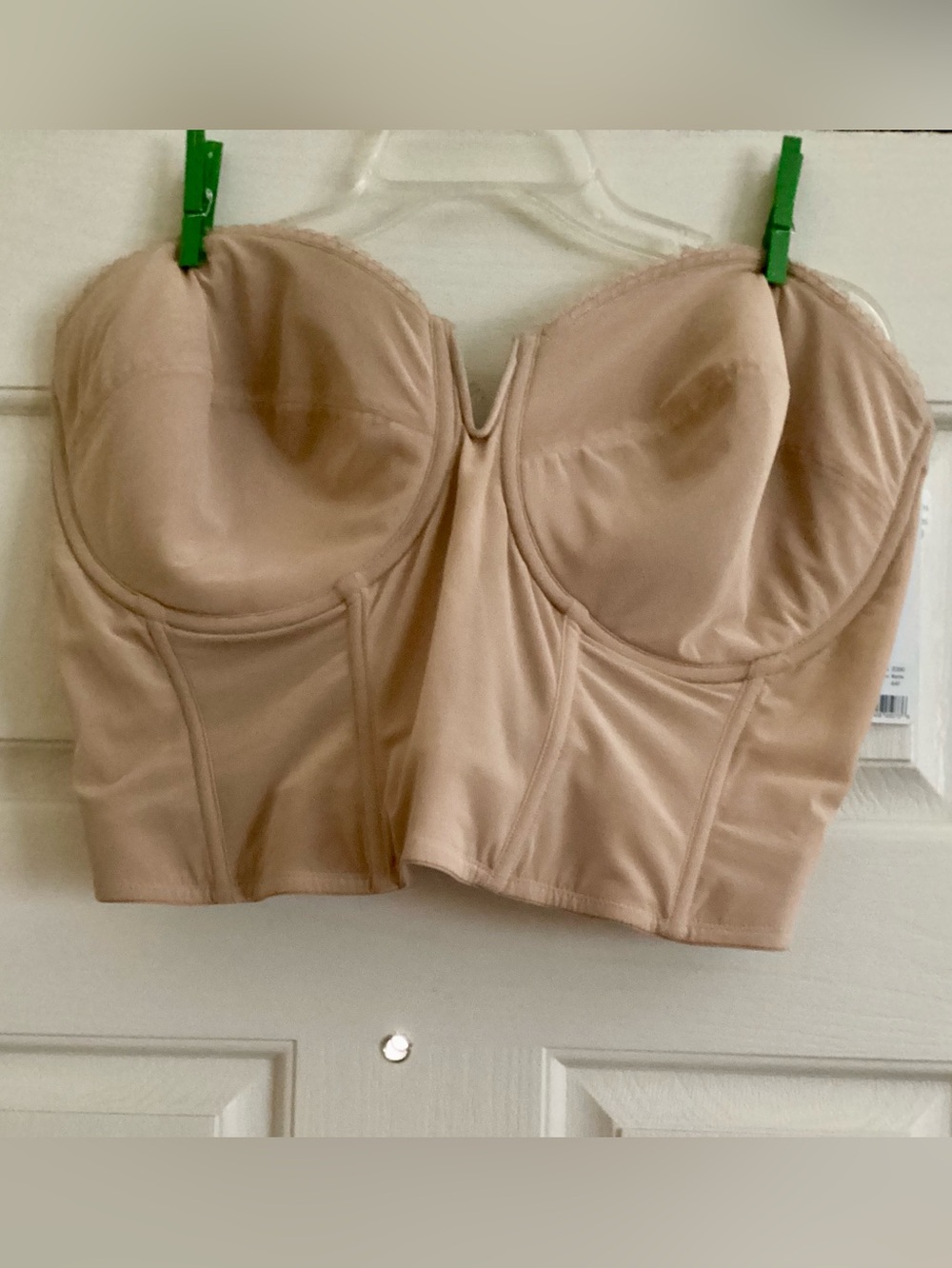 Dominique Strapless Longline Bustier in Beige style #6390